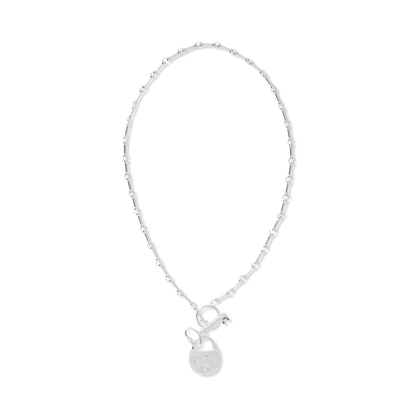 Silver-Plated Lock Necklace