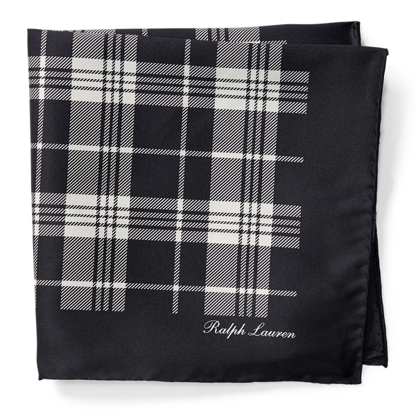 Plaid Silk Pocket Square Ralph Lauren DE
