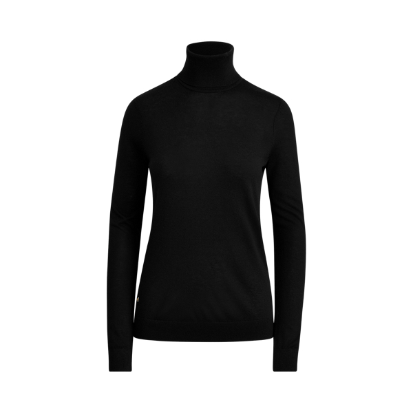 Ralph Lauren Silk-blend Turtleneck In Polo Black