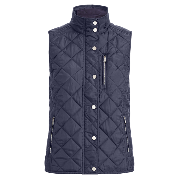 ralph lauren quilted suede vest