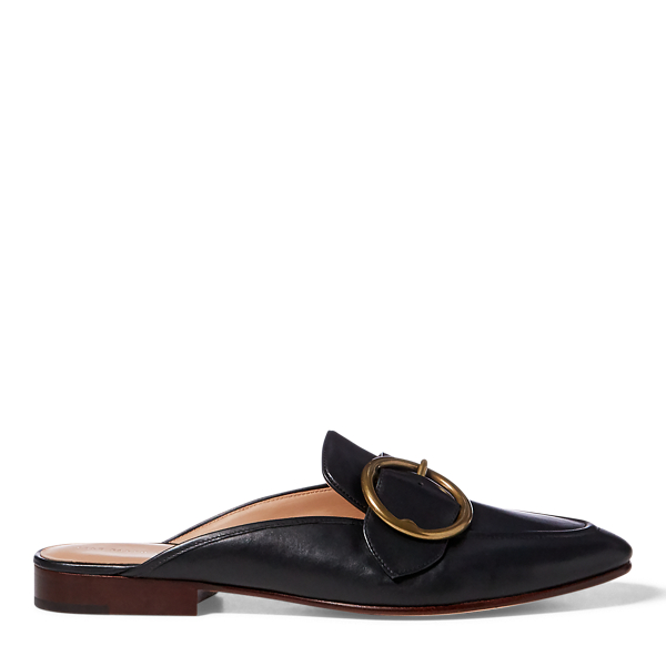 LW GATE BROWN BELTED MULE CAMEL CALFSKIN
