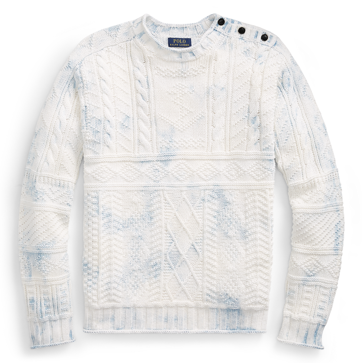 Indigo Aran Cotton Sweater