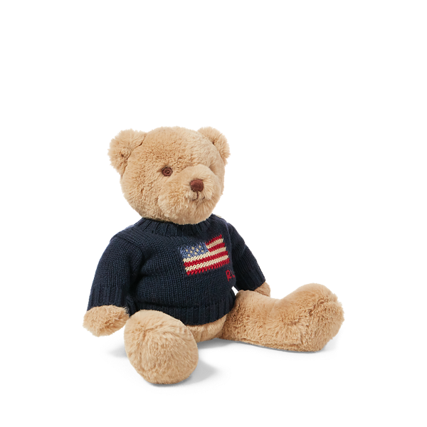 Ourson Polo Bear à pull drapeau