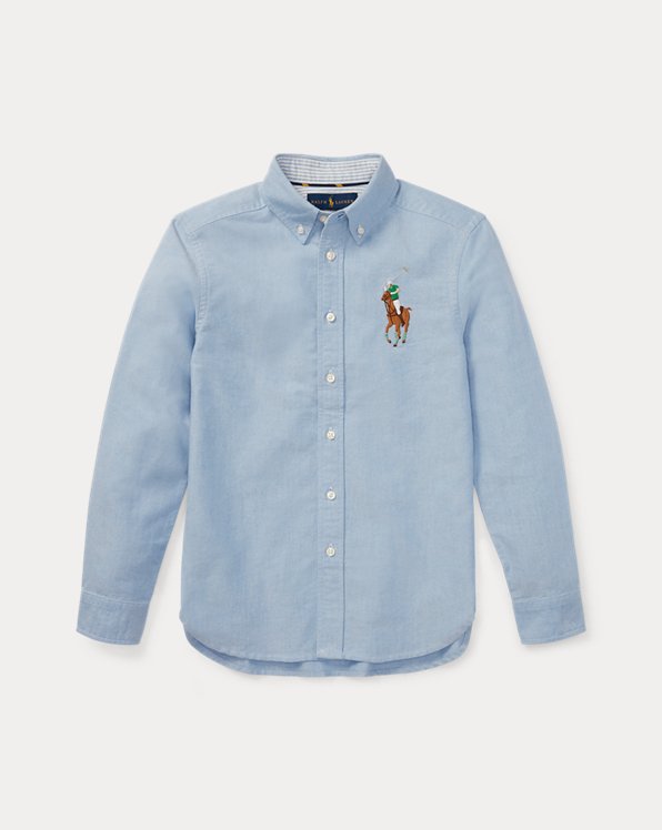 폴로 랄프로렌 보이즈 셔츠 Polo Ralph Lauren Big Pony Cotton Oxford Shirt,Blue