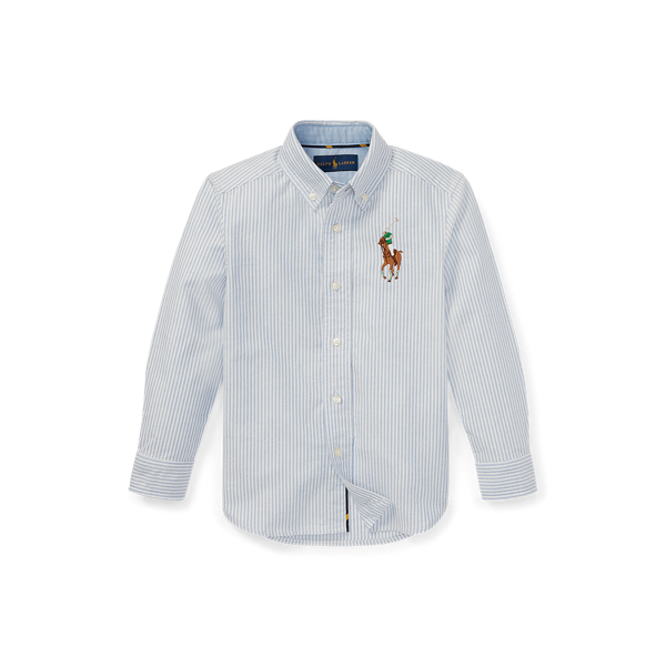 폴로 랄프로렌 남아용 셔츠 Polo Ralph Lauren Big Pony Striped Oxford Shirt,Blue/White Stripe