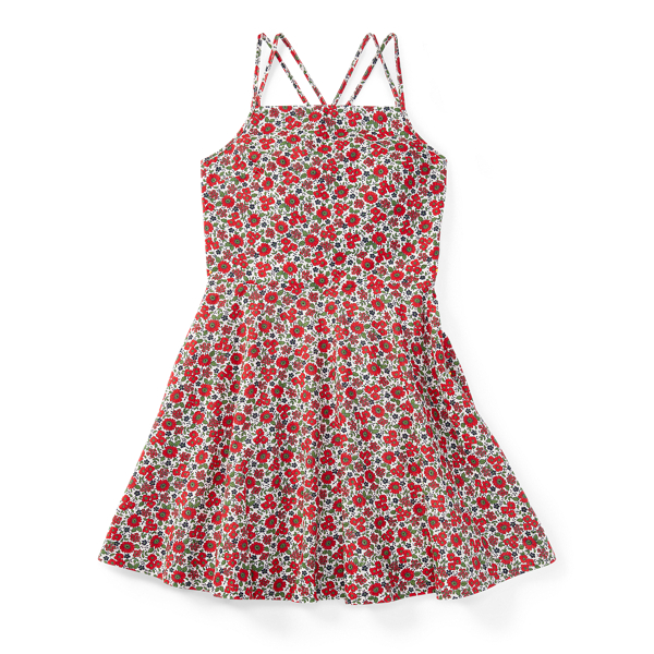 Girls 716 Floral LinenCotton Dress 1