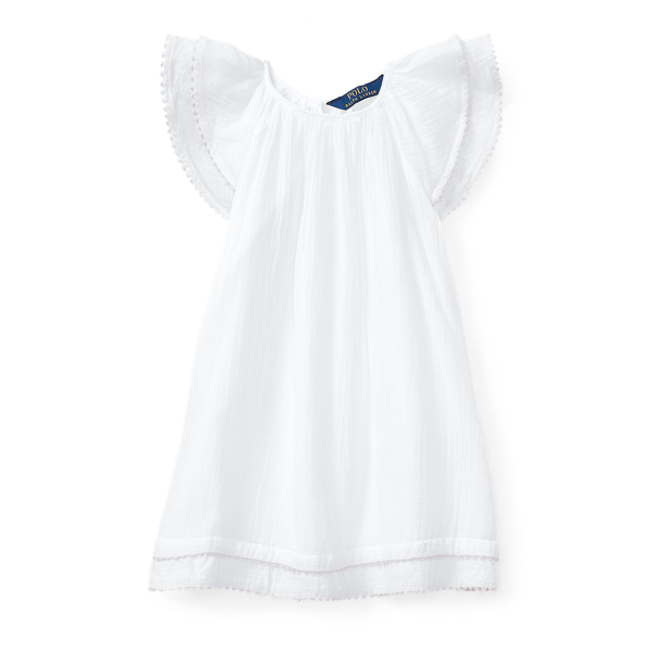 white flutter sleeve dress