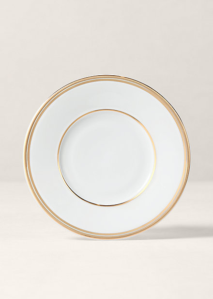 Ralph Lauren Wilshire Bread & Butter Plate In Silver/white