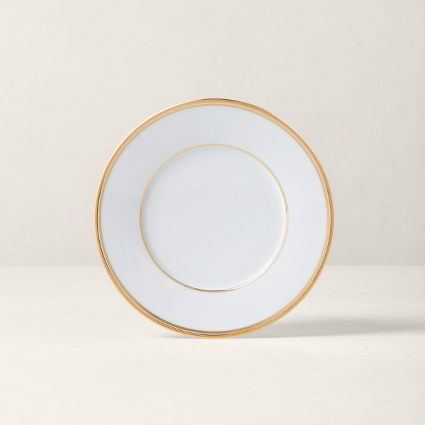 Ralph Lauren Wilshire Salad Plate In Gold/white