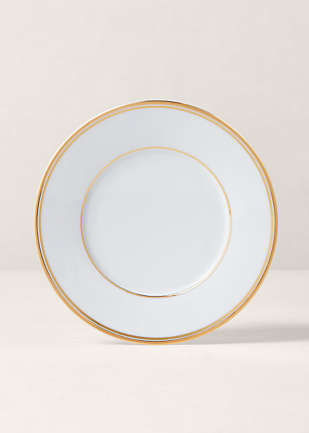 Ralph Lauren Wilshire Salad Plate In Gold/white