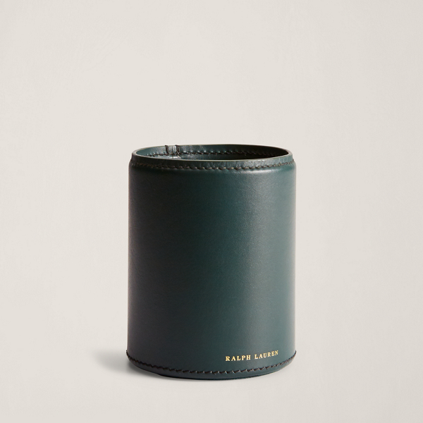 Ralph Lauren Brennan Leather Pencil Cup In Hunter Green