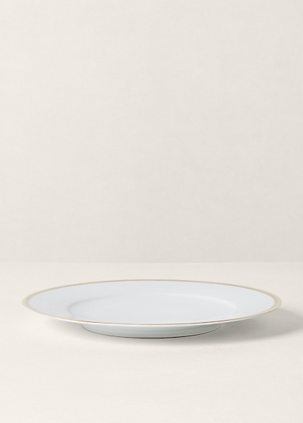 Shop Ralph Lauren Wilshire Dinner Plate In Silver/white