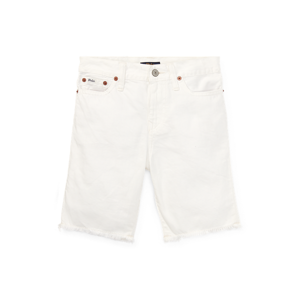 Short coupe slim ample en denim