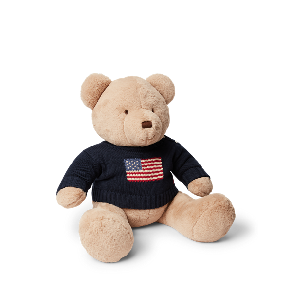 Grand ourson Polo Bear à pull drapeau