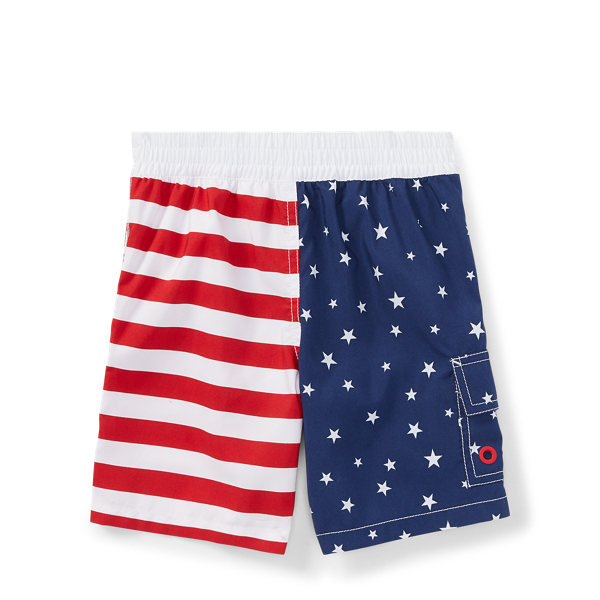 baby boy american flag swim trunks
