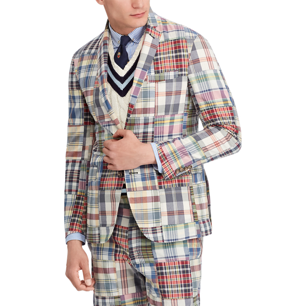 polo ralph lauren madras blazer