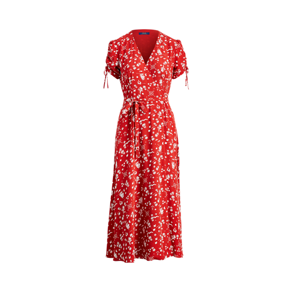 ralph lauren red wrap dress