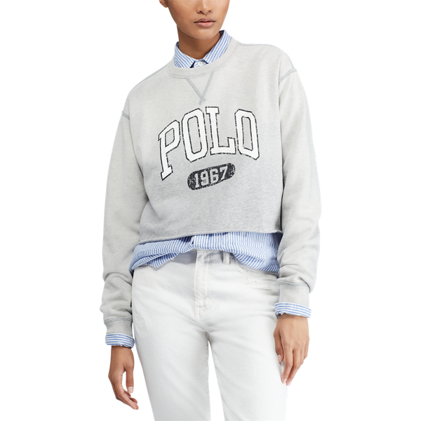 ralph lauren cropped fleece sweatshirt