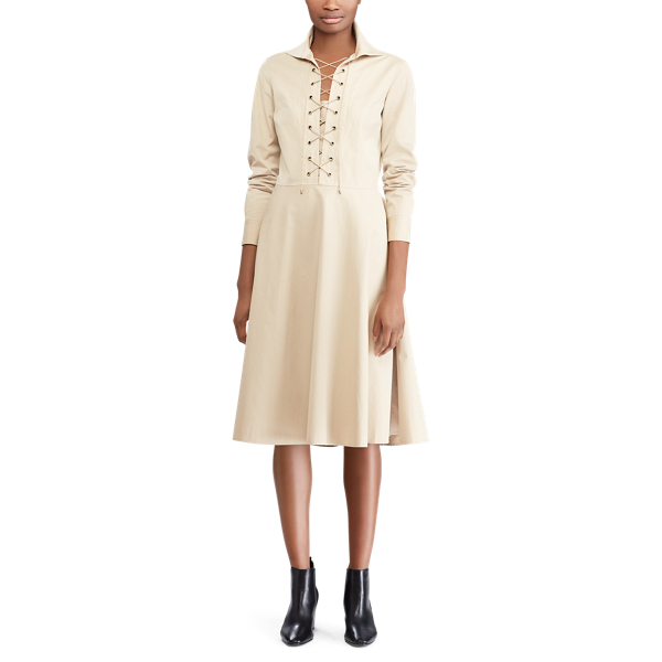 Polo Ralph Lauren Lace-Up Cotton Poplin Dress 2