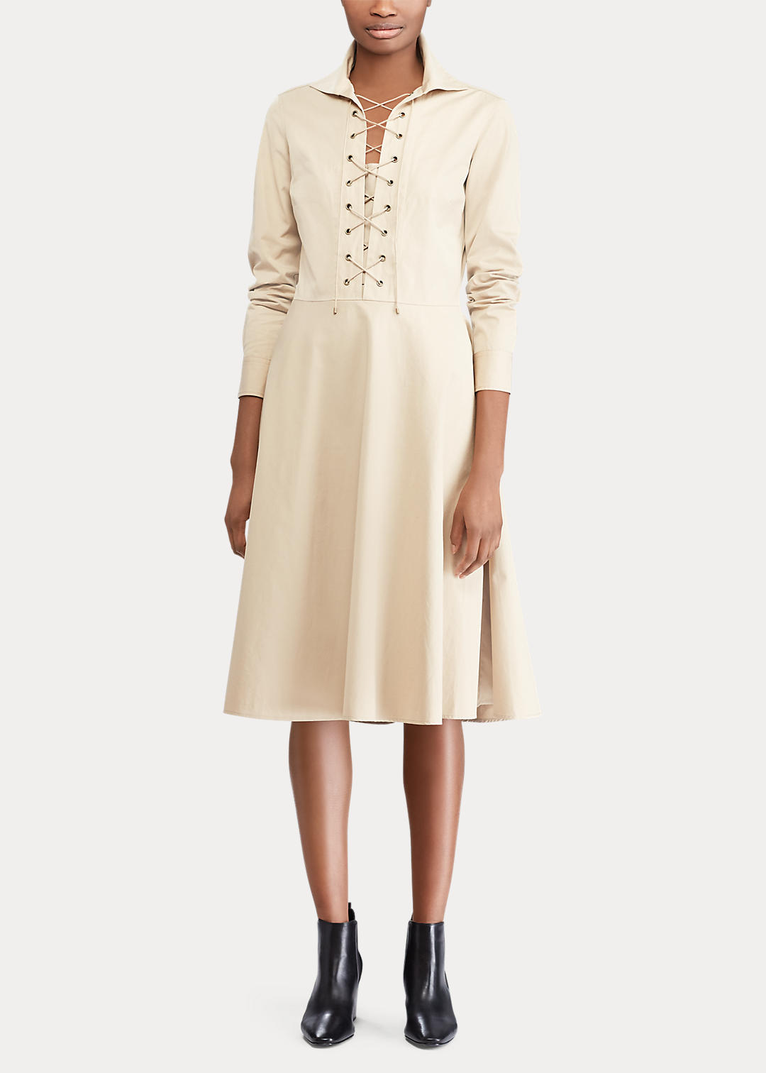 Polo Ralph Lauren Lace-Up Cotton Poplin Dress 2