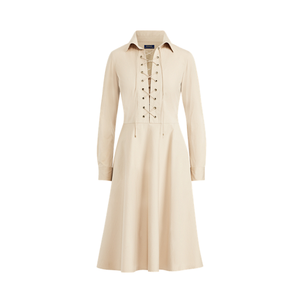 Polo Ralph Lauren Lace-Up Cotton Poplin Dress 1