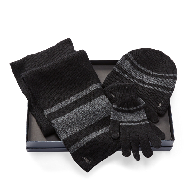 Striped Hat, Scarf & Glove Set