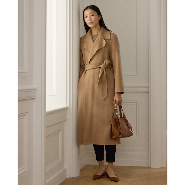ralph lauren wrap coat camel