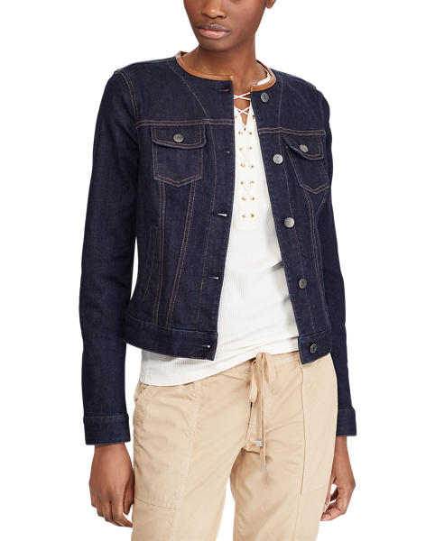 Lauren Collarless Denim Jacket 3