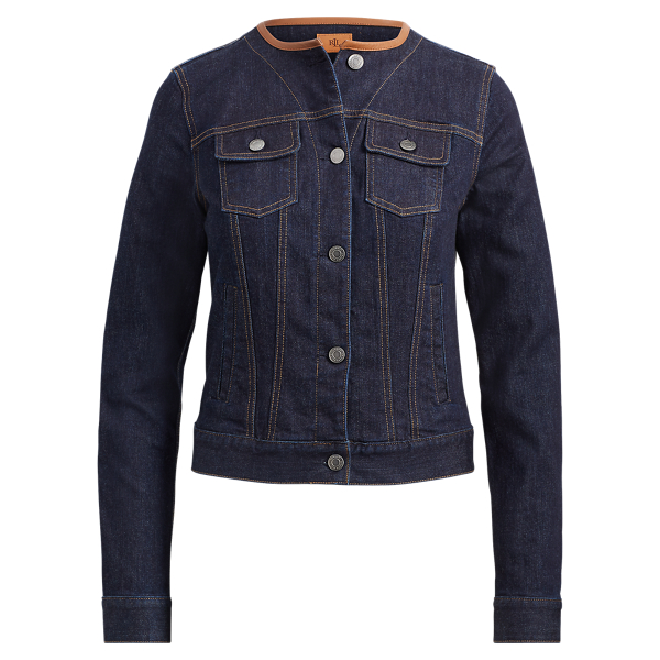 Lauren Collarless Denim Jacket 1