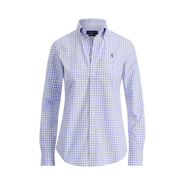 slim fit gingham poplin shirt