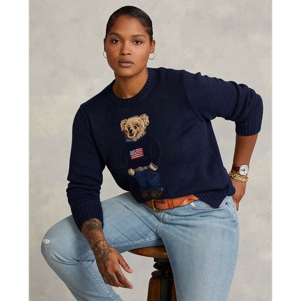 Women's Polo Bear Cotton-Linen Sweater | Ralph Lauren