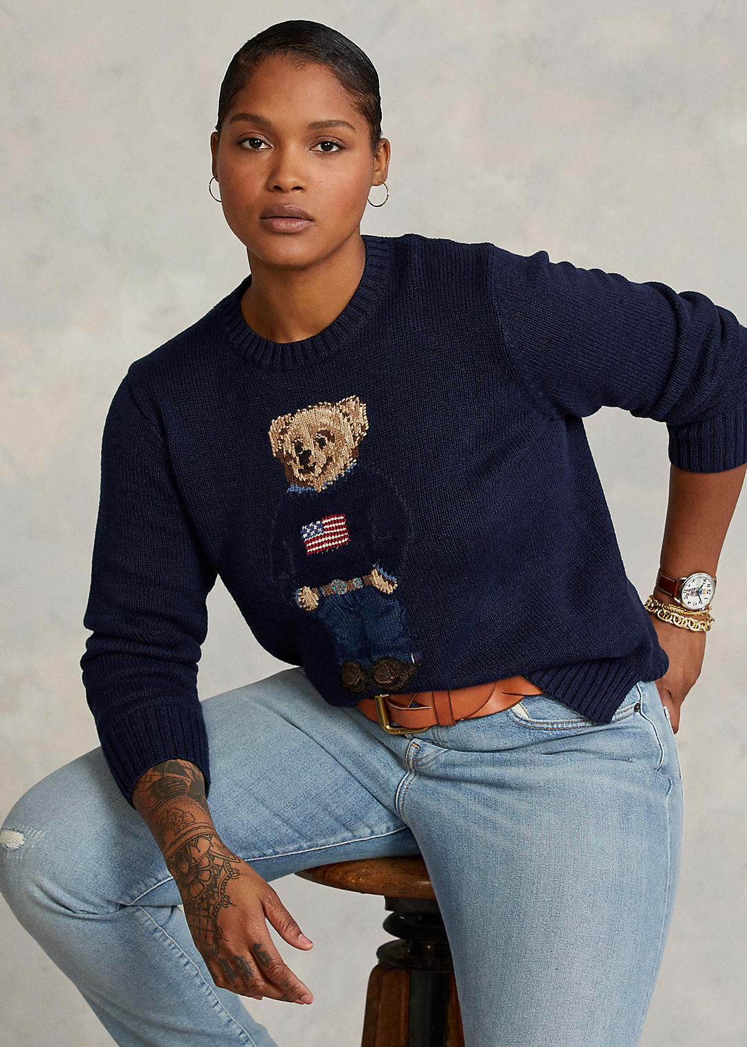 Polo Bear Cotton Linen Sweater