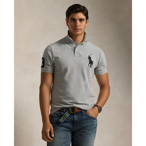 Custom Slim Fit Big Pony Mesh Polo Shirt