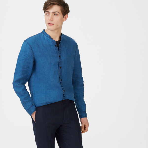 slim band collar shirt