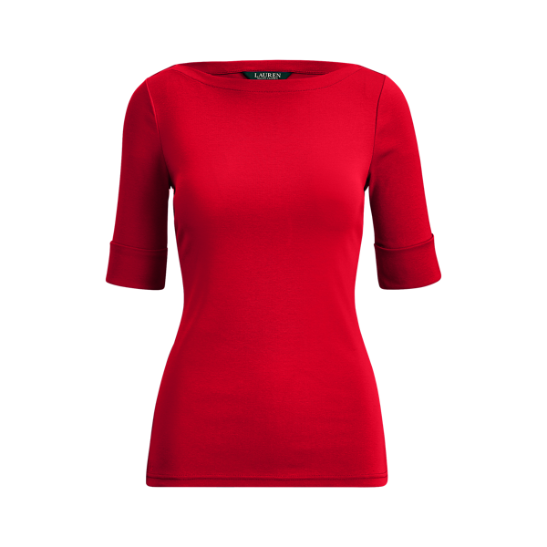 Haut en coton à encolure bateau