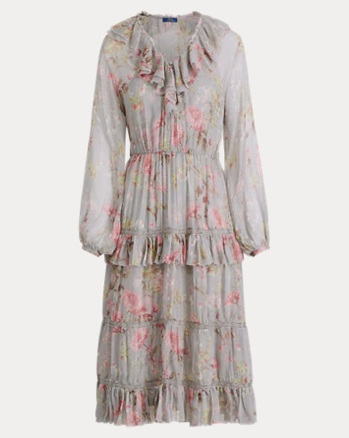 Floral-Print Silk Dress. Polo Ralph Lauren