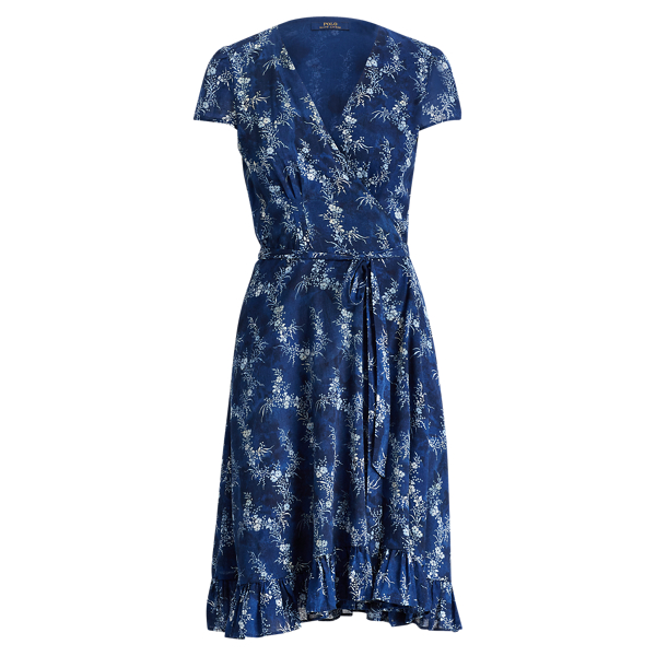 ralph lauren blue wrap dress