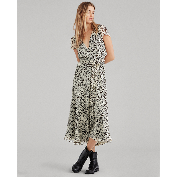 polo ralph lauren floral crepe wrap dress