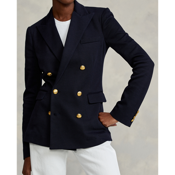 double breasted sweater blazer