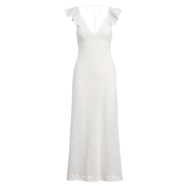 Eyelet Cotton Open-Back Dress