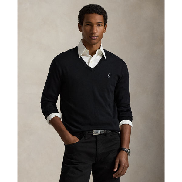 Knit from soft, breathable cotton, this lightweight sweater is a year-round layering piece.