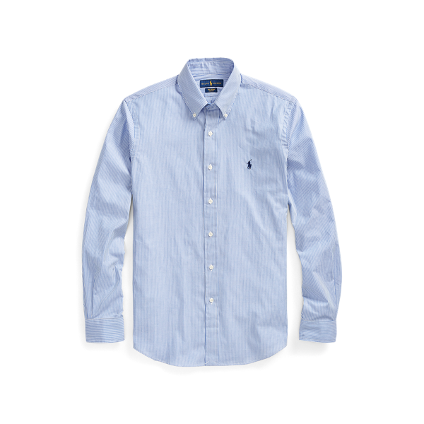 Chemise cintrée rayée en popeline