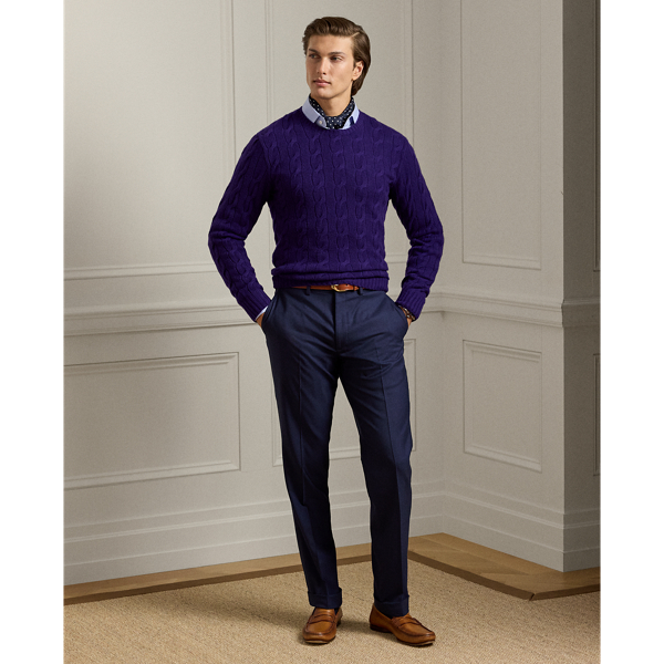 Meticulously tailored by hand in Italy, these trousers showcase Purple Label’s unparalleled crafting with their refined straight-leg silhouette and bespoke wool serge cloth. Their distinguished drape and timeless appeal create an enduring expression of sartorial excellence.