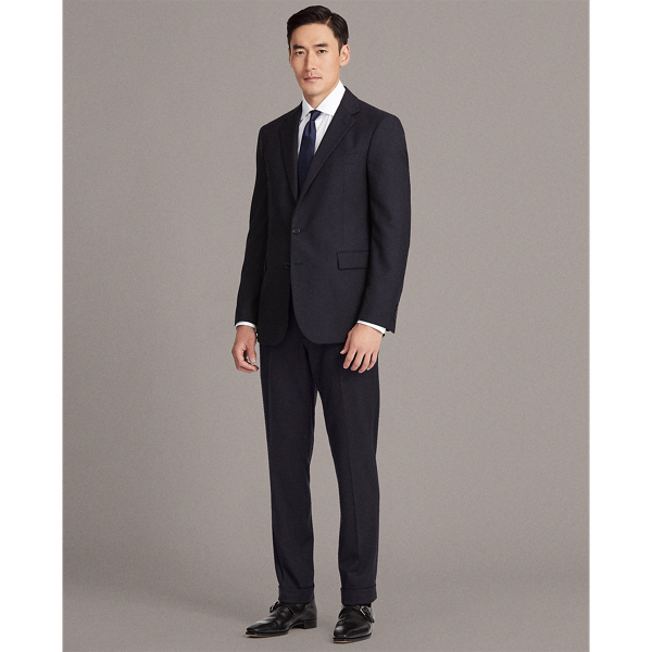 Shop Ralph Lauren Gregory Hand-tailored Wool Twill Suit In Black