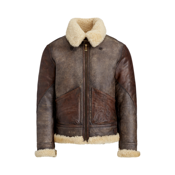 purple label shearling aviator jacket