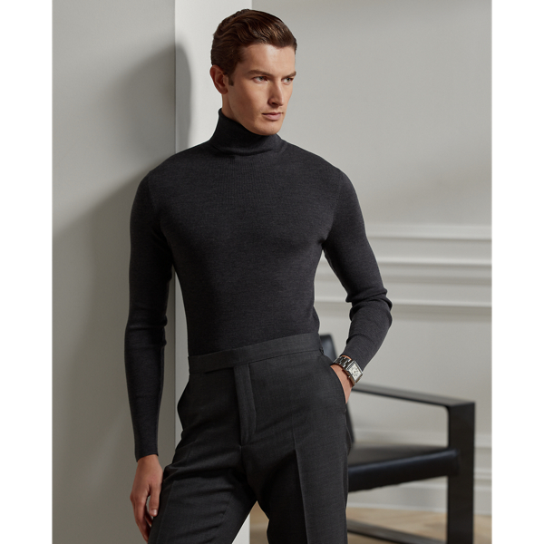 Made in Italy, this roll neck jumper represents the pinnacle of sophisticated minimalism with its ultra-fine rib-knit texture and sumptuous wool composition. The clean-lined, timeless silhouette and exceptional craftsmanship reflect Purple Label's commitment to creating elevated essentials.