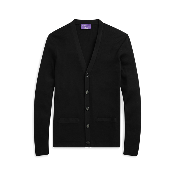 Cardigan RLX cintré en mérinos côtelé