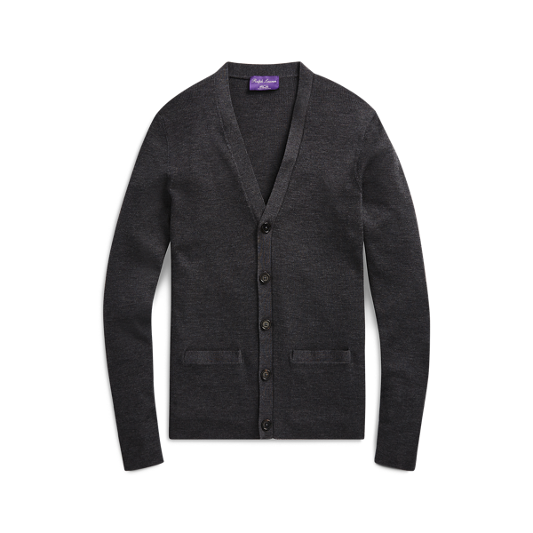 Cardigan RLX cintré en mérinos côtelé