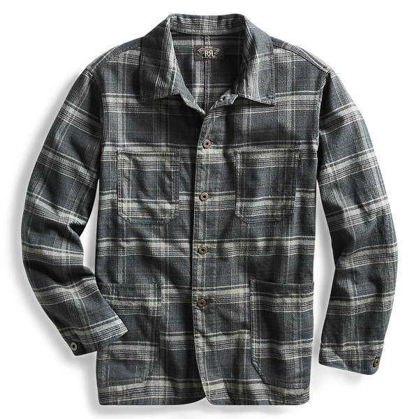 polo ralph lauren plaid patched shirt jacket