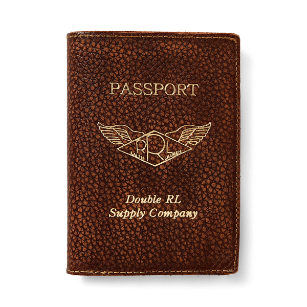 Pebbled Leather Passport Case for Men Ralph Lauren® BE